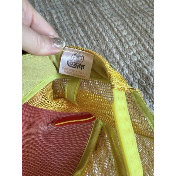 Vintage 90s Neon Yellow Foam Front Blank Trucker Hat SnapBack Adult Adjustable - Picture 4 of 6